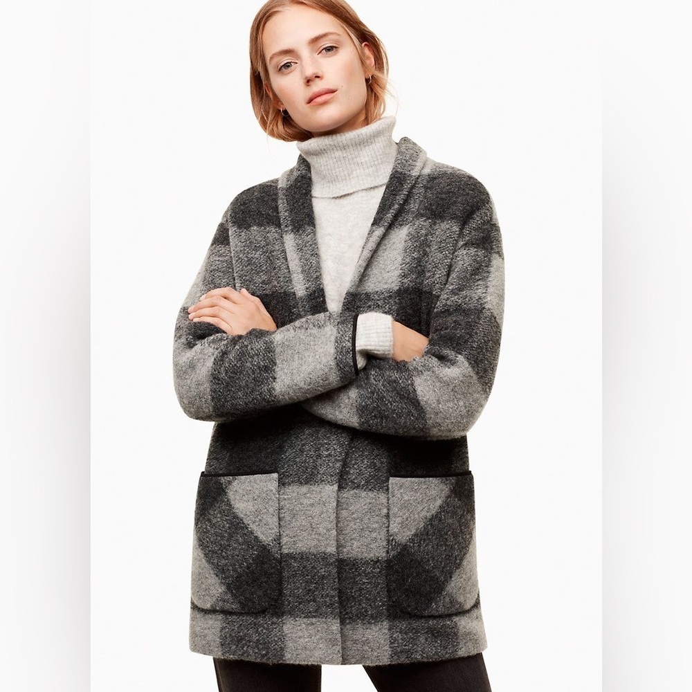 Wilfred Free Grey Plaid Off Duty Jacket, Small